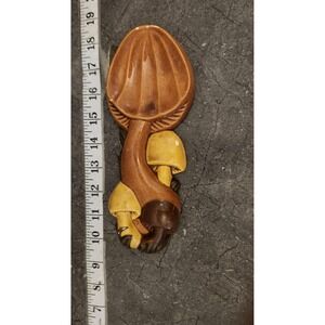 VTG Arnels Japan Ceramic Mushroom Wall Hanging Plaque Yellow Retro Kitchen Decor